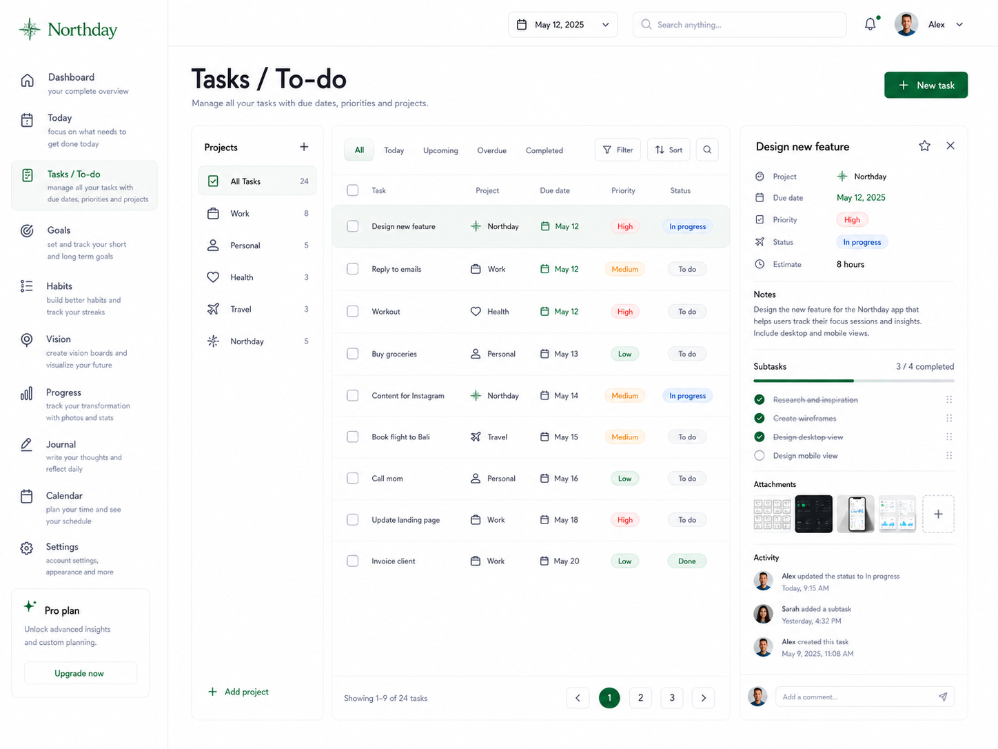 Tasks preview